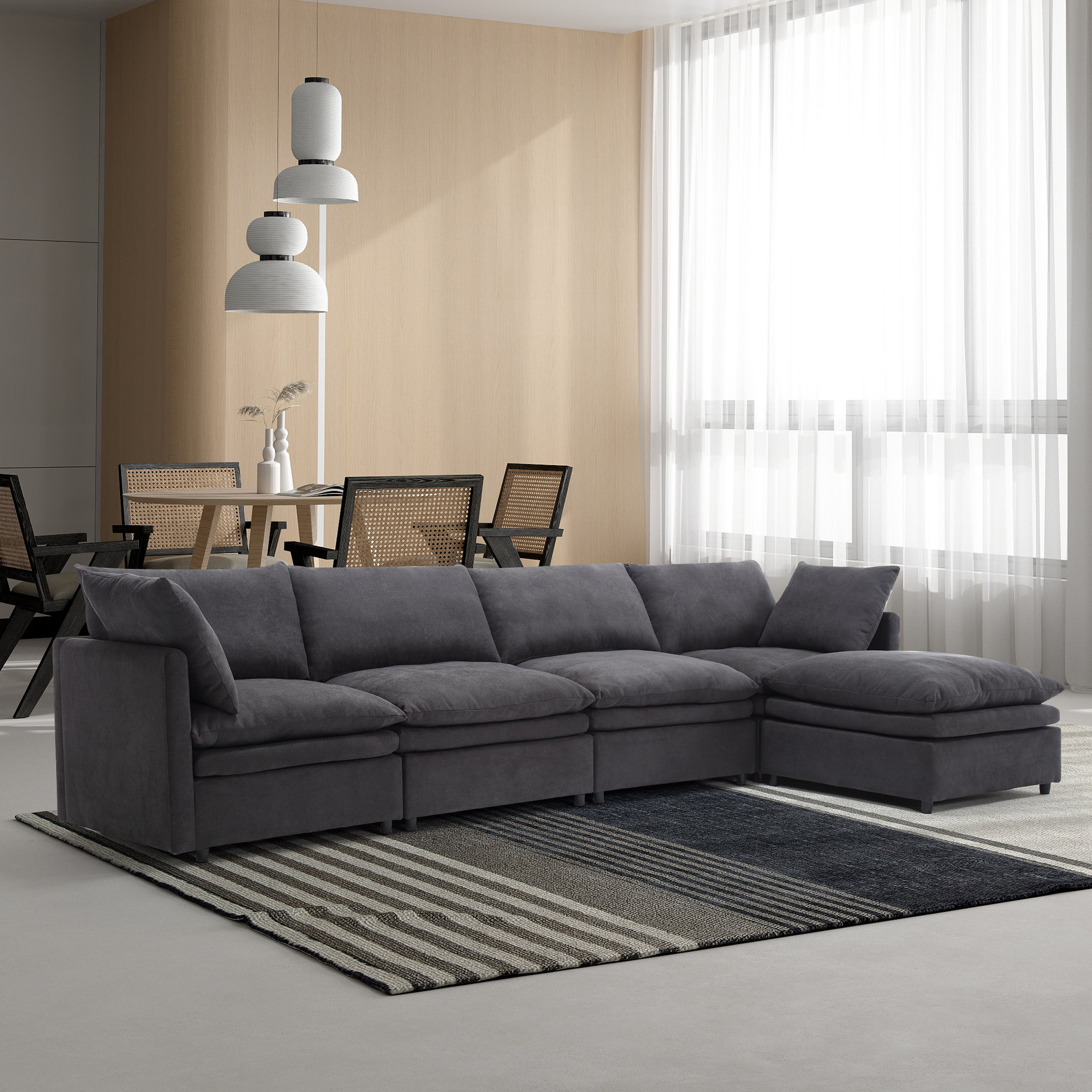 Latitude Run® Valdo 130" Reversible Sofa & Chaise 5Piece Modular